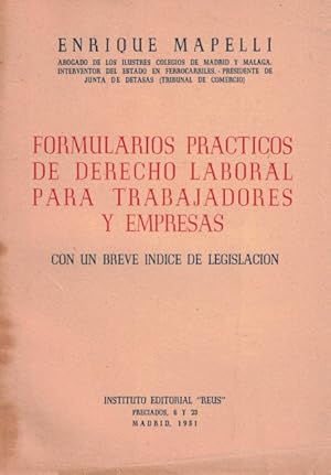 Imagen del vendedor de Formularios prcticos de derecho laboral para trabajadores y empresas a la venta por Librera Vobiscum