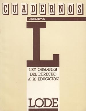 Imagen del vendedor de Cuadernos legislativos. Ley orgnica del derecho a la educacin. a la venta por Librera Vobiscum