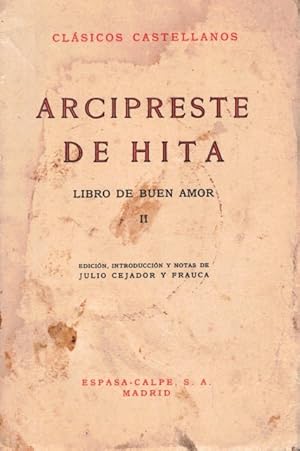 Seller image for LIBRO DE BUEN AMOR (Tomo II) for sale by Librera Vobiscum