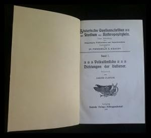 Imagen del vendedor de Volkstmliche Dichtungen der Italiener Deutsch von Jakob Ulrich a la venta por ANTIQUARIAT Franke BRUDDENBOOKS