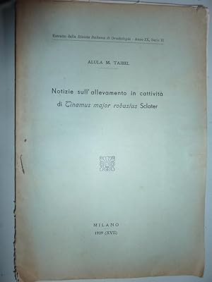 Estratto dalla Rivista Italiana di Ornitologia, Anno IX Serie II NOTIZIE SULL' ALLEVAMENTO IN CAT...