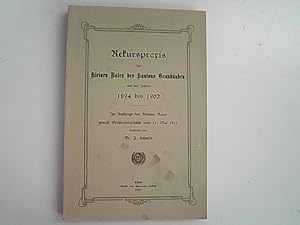 Bild des Verkufers fr Rekurspraxis des Kleinen Rates des Kantons Graubnden aus den Jahren 1894 bis 1902. zum Verkauf von Antiquariat Bookfarm