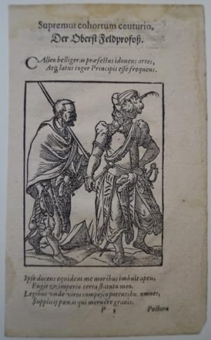 Supremus cohortum ceuturio. Der Oberst Feldprofoß. Original Holzschnitt von Jost Amman 1568. Erst...