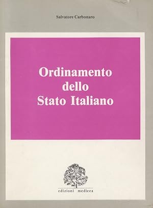 Bild des Verkufers fr Ordinamento dello Stato Italiano. zum Verkauf von Libreria Oreste Gozzini snc