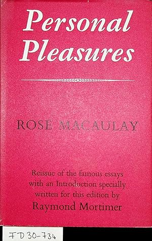 Seller image for Personal Pleasures with an introduction by Raymond Mortimer for sale by ANTIQUARIAT.WIEN Fine Books & Prints