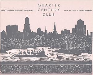 Linocut Menus for the Quarter Century Club, of Liberty Mutual Insurance Companies, Held at the Ho...