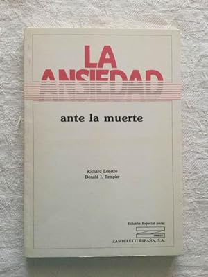Seller image for La ansiedad ante la muerte for sale by Libros Ambig