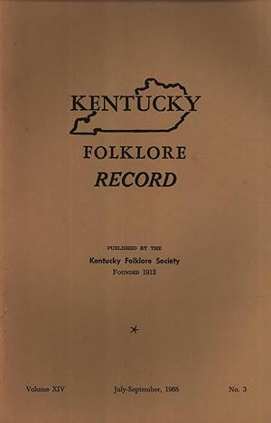 Seller image for Kentucky Folklore Record, Volume 14, No. 3 for sale by Masalai Press