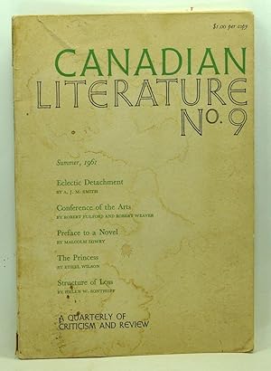 Image du vendeur pour Canadian Literature / Litterature Canadienne, Number 9 (Summer 1961) mis en vente par Cat's Cradle Books