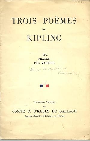 Seller image for Trois Poemes De Kipling for sale by Salusbury Books