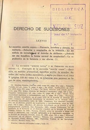 Imagen del vendedor de DERECHO CIVIL ESPAOL, COMN Y FORAL. Derecho de sucesiones. a la venta por Librera Torren de Rueda