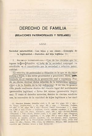 Bild des Verkufers fr DERECHO CIVIL ESPAOL, COMN Y FORAL. Derecho de familia (relaciones paternofiliales y tutelares) zum Verkauf von Librera Torren de Rueda