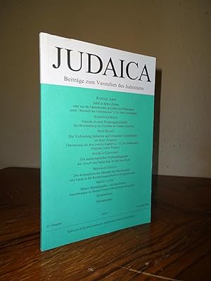 Seller image for Judaica. Beitrge zum Verstehen des Judentums. 65. Jahrgang, Heft 4, 2009. for sale by Antiquariat Seibold