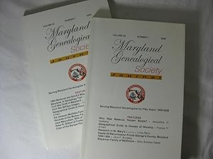 Image du vendeur pour MARYLAND GENEALOGICAL SOCIETY JOURNAL. Volume 50 Numbers 1&2 2009 mis en vente par Frey Fine Books