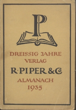 30 Jahre R. Piper & Co Verlag Almanach 1935