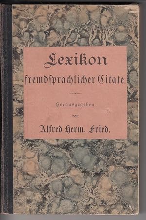 Seller image for Lexikon fremdsprachlicher Citate. for sale by Antiquariat Puderbach