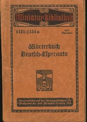 Wörterbuch Deutsch-Esperanto.,Miniatur-Bibliothek 1151-1154a.,