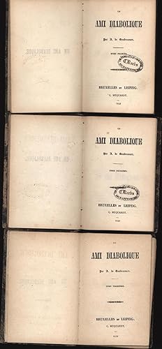 Bild des Verkufers fr Konvolut drei Bcher:,Un ami diabolique; Erster bis Dritter Band komplett; 1. Prologue; 2. Le paquet d'Angleterre; 3. Un cas imprvu" zum Verkauf von Antiquariat Kastanienhof