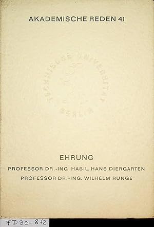 Verleihung der akademischen Würde Doktor-Ingenieur Ehren halber an Herrn Dipl.-Ing. habil. Hans D...