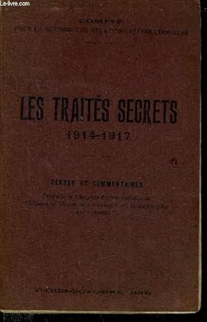 Seller image for LES TRAITES SECRETS 1914-1917 . for sale by Le-Livre