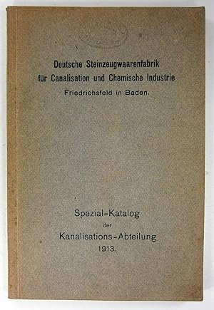 Spezial-Katalog der Kanalisations-Abteilung. 1913.