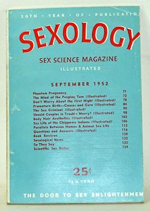 Seller image for Sexology: Sex Science Magazine. An Authoritative Guide to Sex Education. Volume 19, No. 2 (September 1952) for sale by Cat's Cradle Books