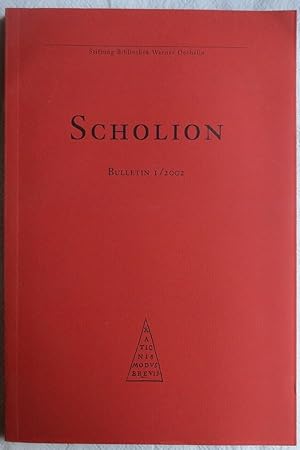 Imagen del vendedor de Scholion 1 / 2002 a la venta por VersandAntiquariat Claus Sydow