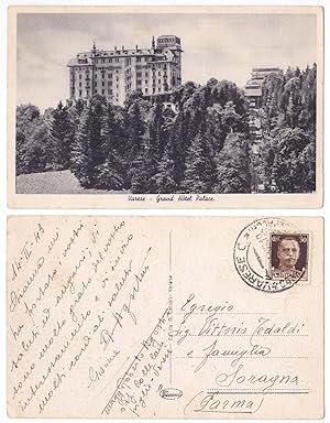 Varese Grand Hotel Palace cartolina d'epoca 1943 Lombardia francobollo