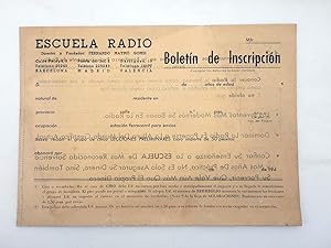 BOLETÍN DE INSCRIPCIÓN ESCUELA RADIO MAYMÓ. 16 PÁGINAS. AÑOS 40 (No Acreditado) Maymó, 1940