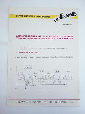 MINIWATT NUEVOS CIRCUITOS E INFORMACIONES 12. AMPLIFICADORES DE FI DE VIDEO Y SONIDO TRANSISTORIZADO