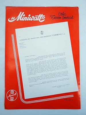 MINIWATT CARTA TÉCNICO COMERCIAL 1965 Nº 6. DÍPTICO. ILUSTRADO (No Acreditado) Copresa, 1965