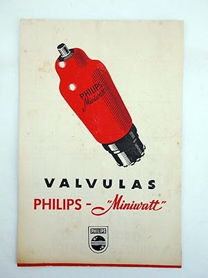 FOLLETO CATALOGO VÁLVULAS PHILIPS MINIWATT 16,5X11 (No Acreditado) Miniwatt, 1947