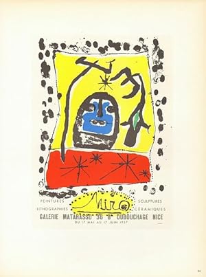 Miro : Peintures Sculptures Lithographies Céramiques. Galerie Matarasso Nice, 1957.