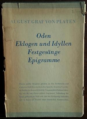 Seller image for Oden, Eklogen und Idyllen, Festgesnge, Epigramme. Auswahl.' for sale by buch-radel