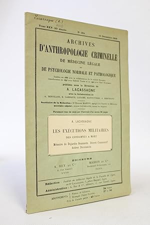 Les exécutions militaires des condamnés à mort. Mémoire de Dujardin-Beaumetz. Décret consécutif. ...