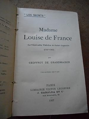 Bild des Verkufers fr Madame Louise de France - La Venerable Therese de Saint-Augustin (1737-1787) zum Verkauf von Frederic Delbos