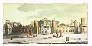 Petrovsky Palace. Petrovskij-Palast. Altkolorierte Radierung von Raineri nach Fumagalli um 1810