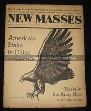 Seller image for New Masses. September 14, 1937. America's Stake in China by Theodore Draper for sale by Zubal-Books, Since 1961