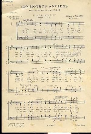 Image du vendeur pour 100 MOTETS ANCIENS - N72: O SAINTE NUIT - CHANT DE NOEL mis en vente par Le-Livre