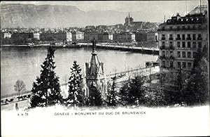 Image du vendeur pour Ansichtskarte / Postkarte Genve Genf Stadt, Monument du Duc de Brunswick, Blick auf ein Denkmal, Grand Hotel mis en vente par akpool GmbH