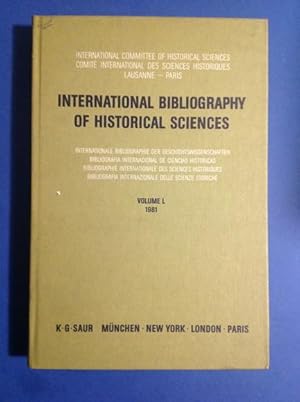 Image du vendeur pour INTERNATIONAL BIBLIOGRAPHY OF HISTORICAL SCIENCES- VOL. L 1981 mis en vente par Il Mondo Nuovo