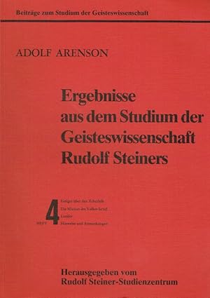 Bild des Verkufers fr Ergebnisse aus dem Studium der Geisteswissenschaft Rudolf Steiners. Band 4 Hrsg. vom Rudolf-Steiner-Studienzentrum [Mehrteiliges Werk], Beitrge zum Studium der Geisteswissenschaft. zum Verkauf von Antiquariat Bernhardt