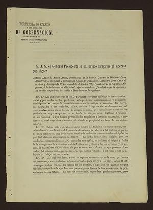 S.A.S. el General Presidente se ha servido dirigirme el decreto que sigue. (reconocimiento usurpa...