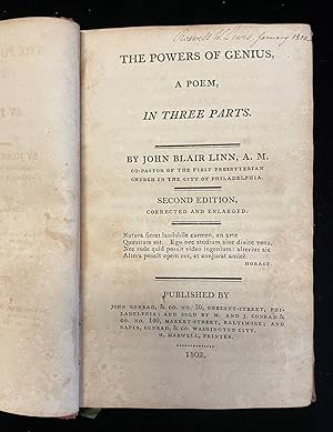 THE POWERS OF GENIUS, A POEM IN THREE PARTS
