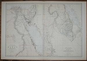 Bild des Verkufers fr 1884 Blackie's Maps of The Nile Valley - Egypt, Nubia & Abyssinia zum Verkauf von Bailgate Books Ltd