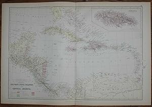 Bild des Verkufers fr 1884 Blackie's Map of The West India Islands and Central America zum Verkauf von Bailgate Books Ltd