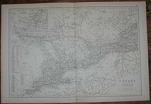 Bild des Verkufers fr 1884 Blackie's Map of Canada - The Province of Ontario and part of Quebec zum Verkauf von Bailgate Books Ltd