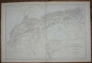 Bild des Verkufers fr 1884 Blackie's Map of Marocco, Algeria and Tunis zum Verkauf von Bailgate Books Ltd