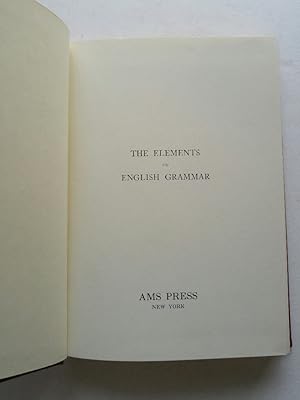 Bild des Verkufers fr Elements of English Grammar zum Verkauf von ANTIQUARIAT Franke BRUDDENBOOKS