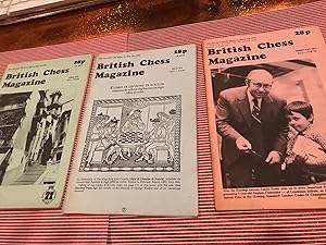 BRITISH CHESS MAGAZINE lot of 3 issues from 1974 Feb--April-May